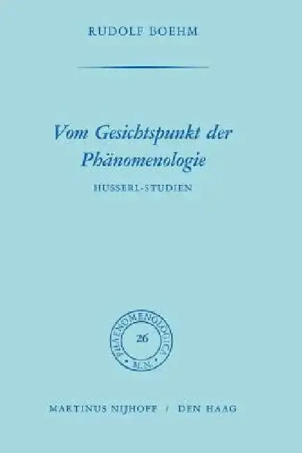 Cover of Vom Gesichtspunkt Der Phänomenologie