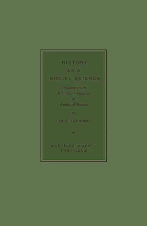 Cover of History as a Social Science