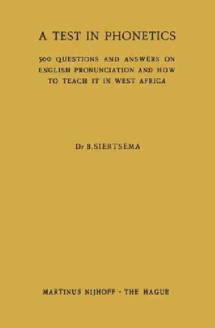 Cover of A Test in Phonetics