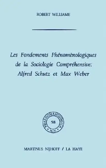 Cover of Les Fondements Phénoménologiques de la Sociologie Compréhensive