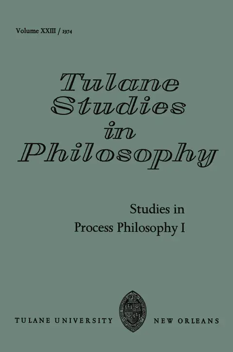 Cover of Studies in Process Philosophy I