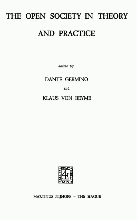 Cover of Open Society in Theory and Practice