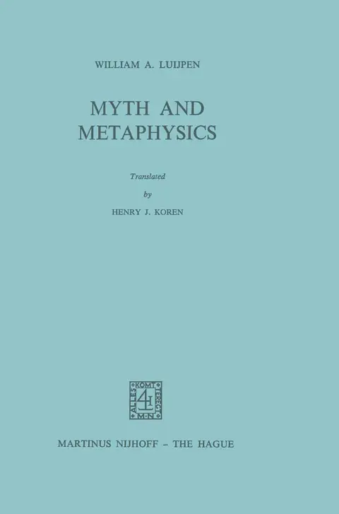 Cover of Myth and Metaphysics