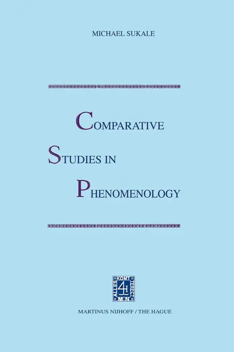 Cover of Comparative Studies in Phenomenology