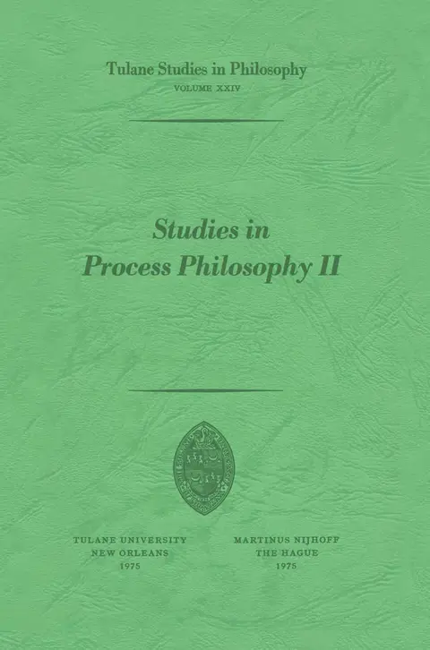 Cover of Studies in Process Philosophy II