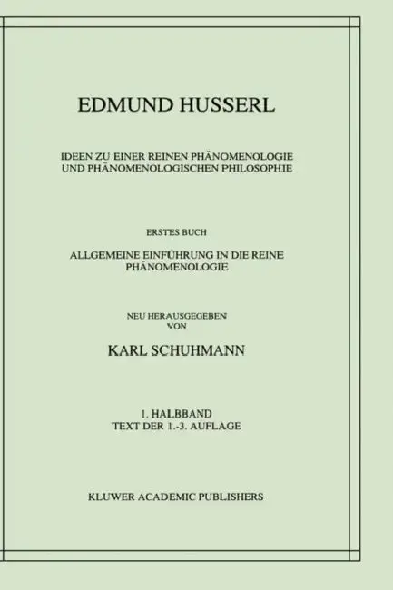Cover of Ideen Zu Einer Reinen Phänomenologie Und Phänomenologischen Philosophie