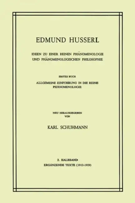 Cover of Ideen Zu Einer Reinen Phänomenologie Und Phänomenologischen Philosophie