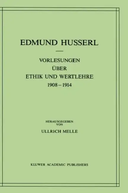 Cover of Vorlesungen Über Ethik Und Wertlehre 1908-1914