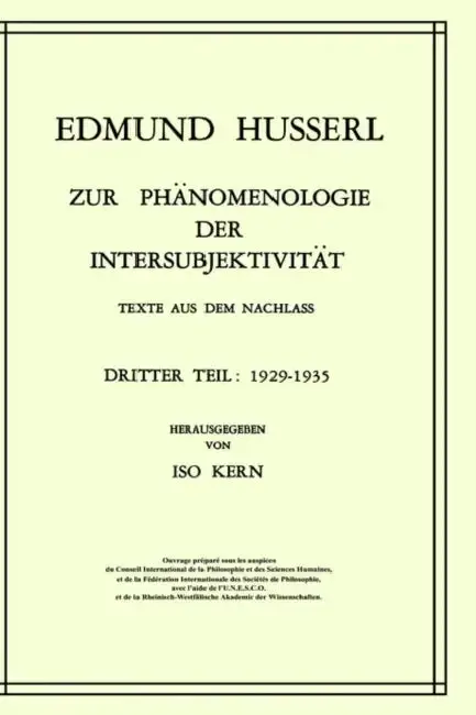 Cover of Zur Phänomenologie Der Intersubjektivität