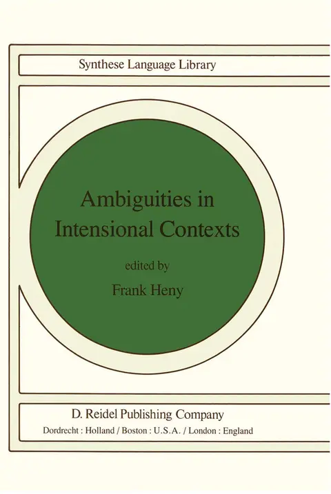 Cover of Ambiguities in Intensional Contexts