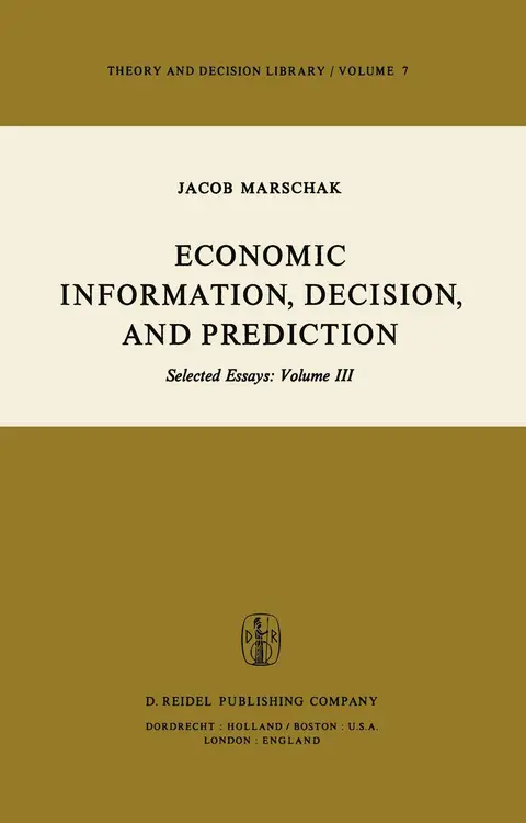 Cover of Economic Information, Decision, and Prediction