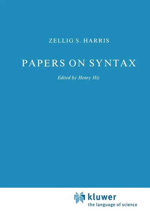 Cover of Papers on Syntax