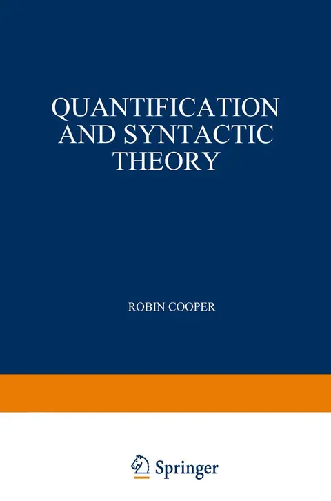 Cover of Quantification and Syntactic Theory