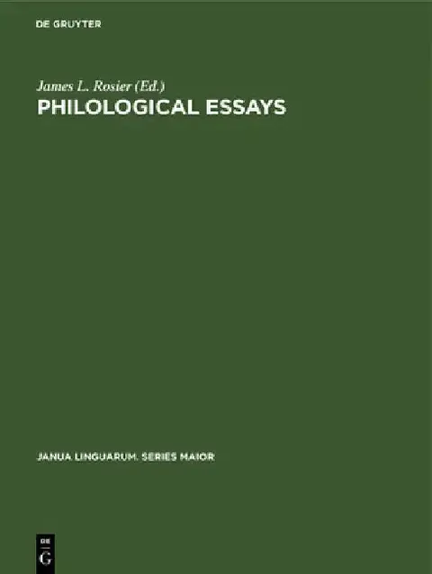 Cover of Philological Essays
