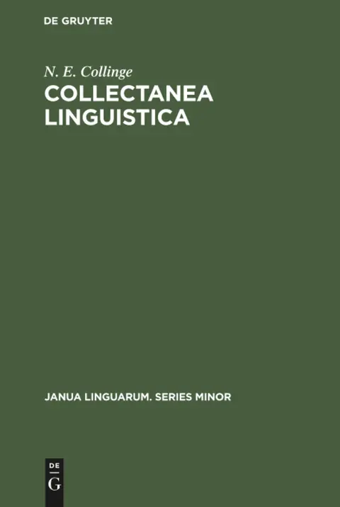 Cover of Collectanea Linguistica
