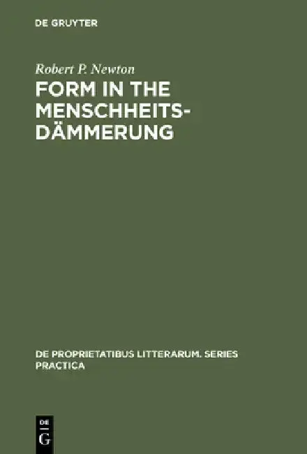Cover of Form in the Menschheitsdämmerung