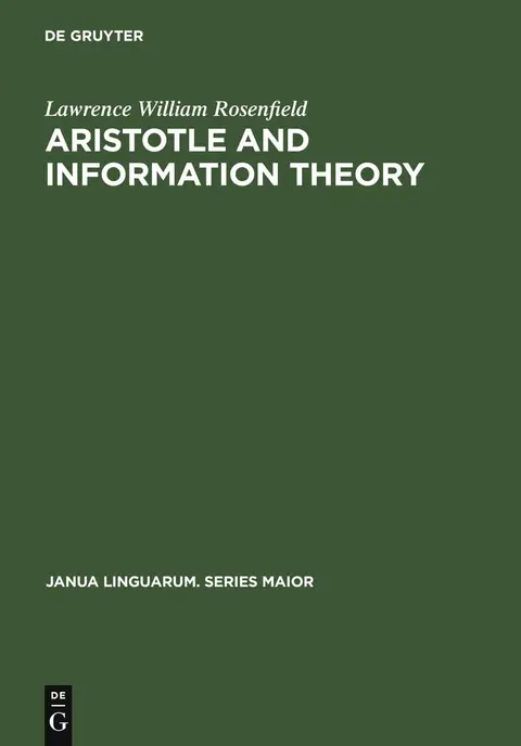 Cover of Aristotle and Information Theory