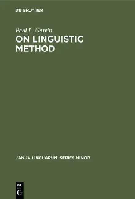 Cover of On Linguistic Method