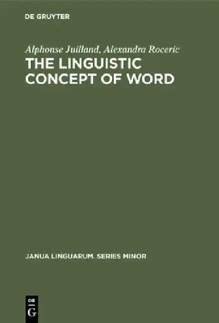 Cover of The Linguistic Concept of Word