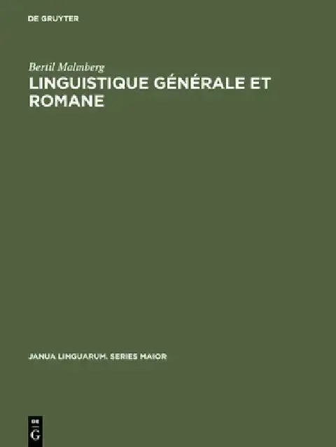 Cover of Linguistique générale et romane