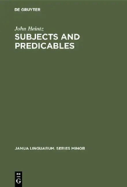 Cover of Subjects and Predicables