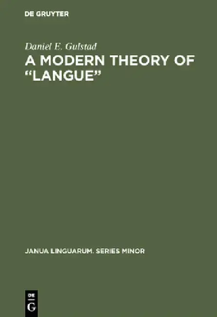 Cover of A Modern Theory of "Langue"