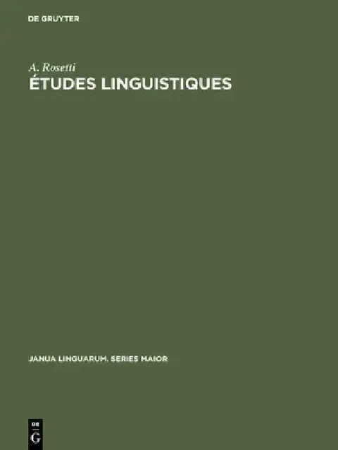Cover of Études linguistiques