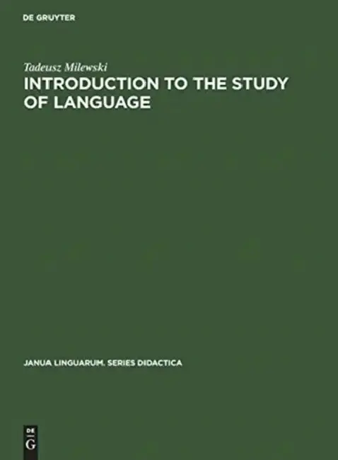Cover of Introduction to the Study of Language