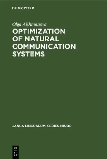 Cover of Optimization of Natural Communication Systems