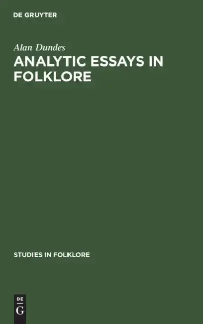 Cover of Analytic Essays in Folklore