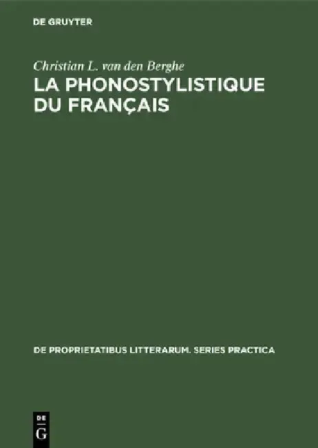 Cover of La Phonostylistique Du Français