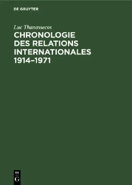 Cover of Chronologie Des Relations Internationales 1914-1971