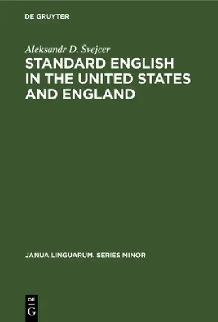 Cover of Standard English in the United States and England
