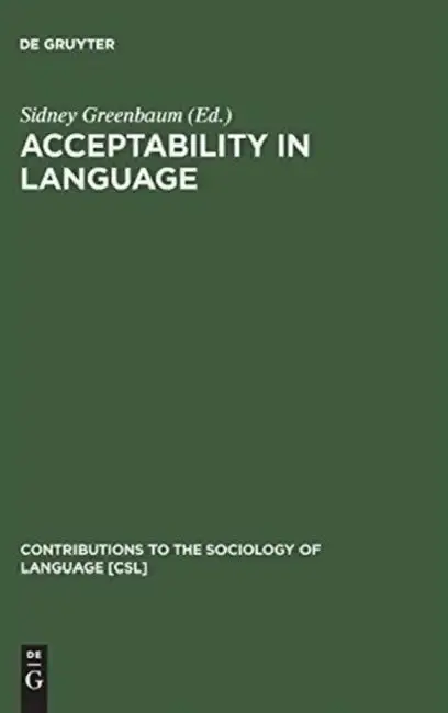 Cover of Acceptability in Language