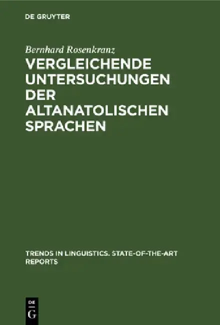 Cover of Vergleichende Untersuchungen der altanatolischen Sprachen