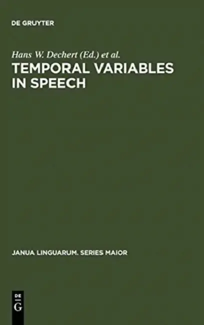 Cover of Temporal Variables in Speech