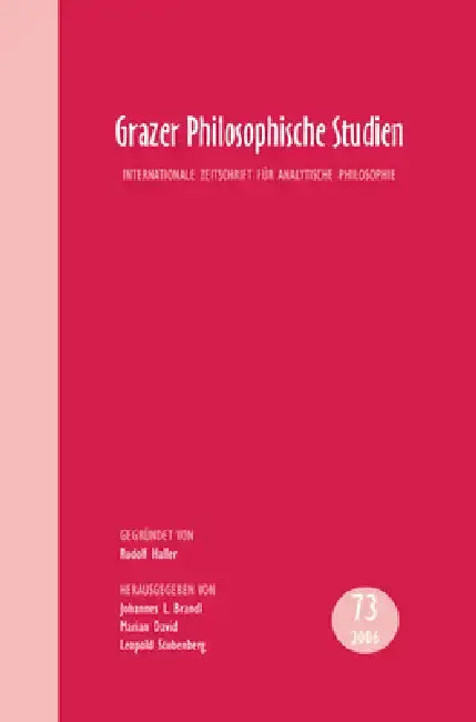 Cover of Grazer Philosophische Studien