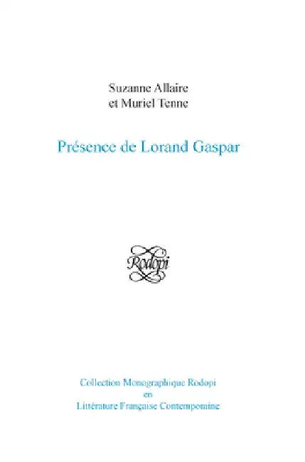 Cover of Présence de Lorand Gaspar