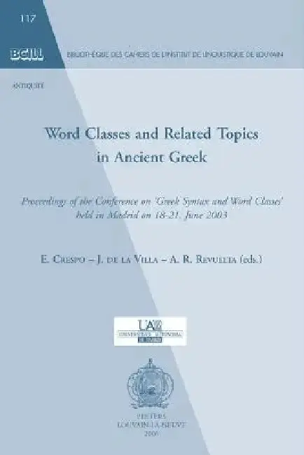 Cover of Word Classes and Related Topics in Ancient Greek