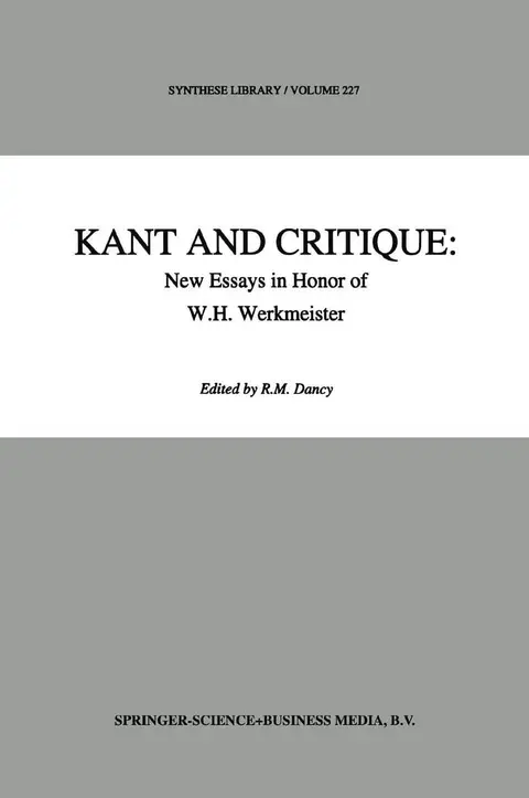 Cover of Kant and Critique