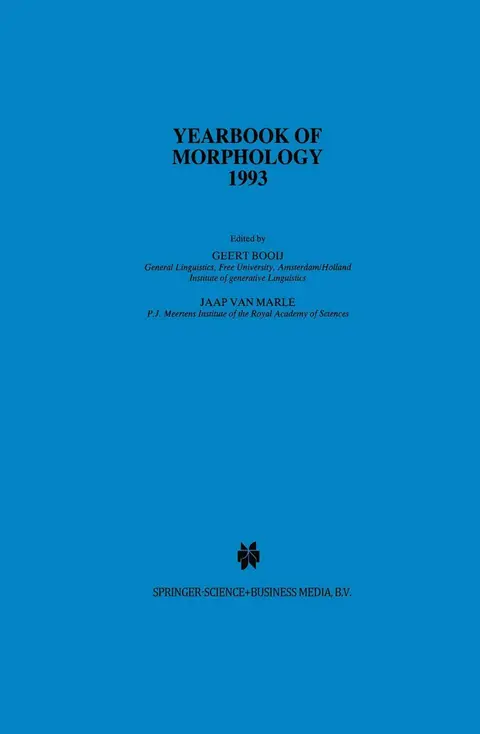 Cover of Yearbook of Morphology 1993