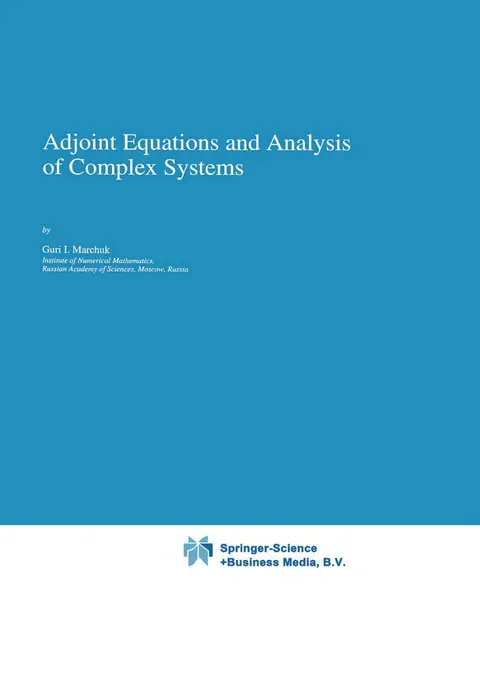 Cover of Adjoint Equations and Analysis of Complex Systems