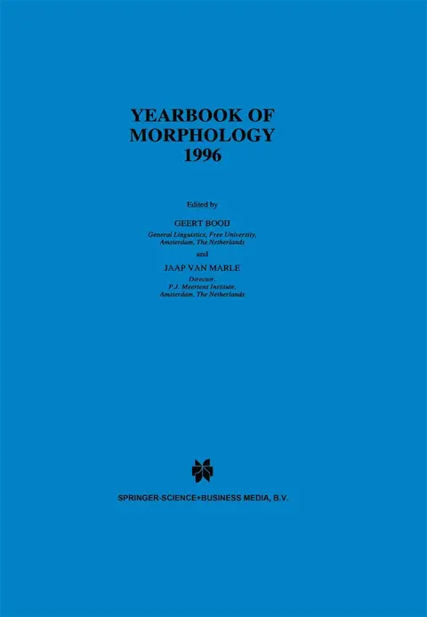Cover of Yearbook of Morphology 1996