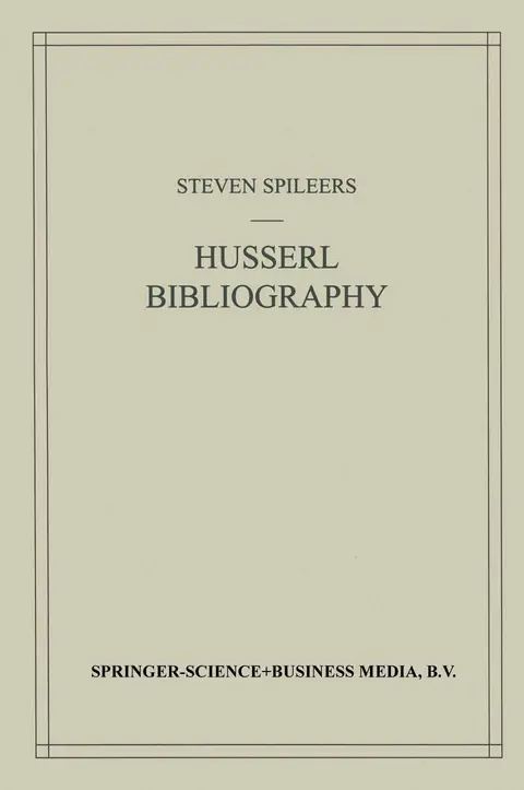 Cover of Husserl Bibliography