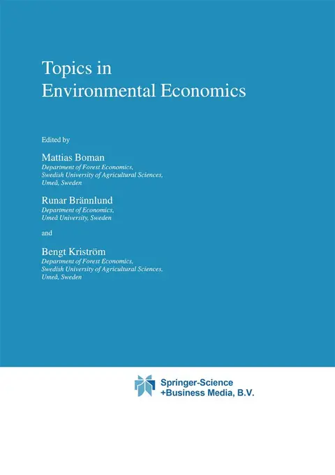 Cover of Topics in Environmental Economics