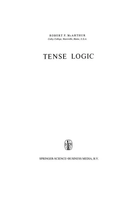 Cover of Tense Logic