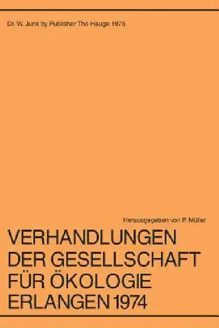 Cover of Verhandlungen Der Gesellschaft Für Ökologie Erlangen 1974