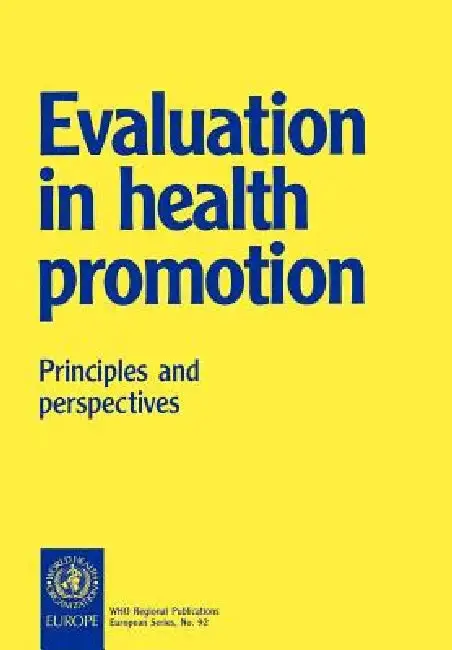 Cover of Evaluation in Health Promotion