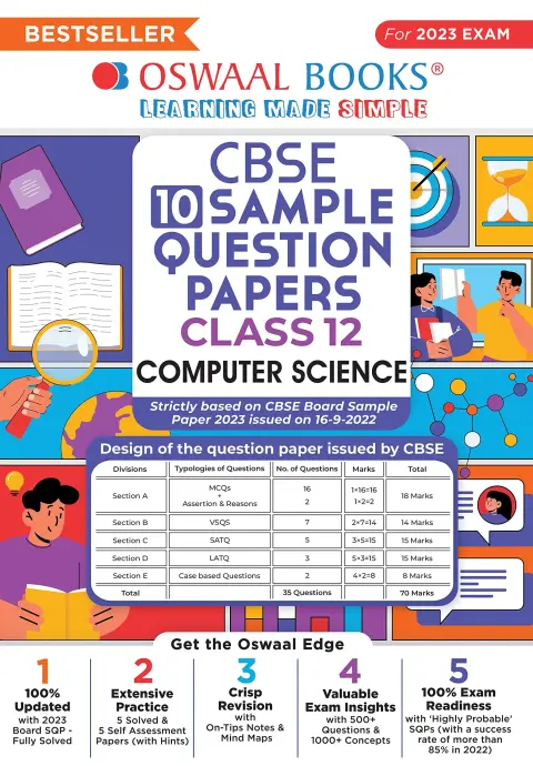 Cover of Oswaal CBSE Sample Question Papers Class 12 Computer Science