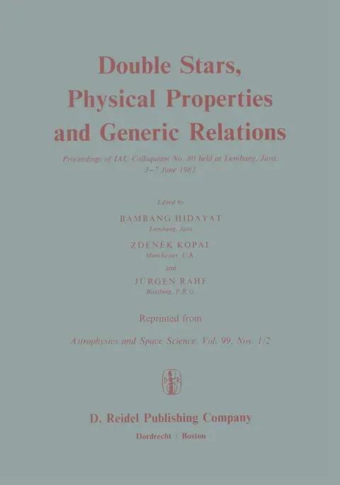 Cover of Double Stars, Physical Properties and Generic Relations